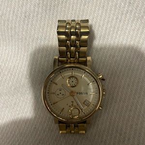 Gold Fossil Watch
